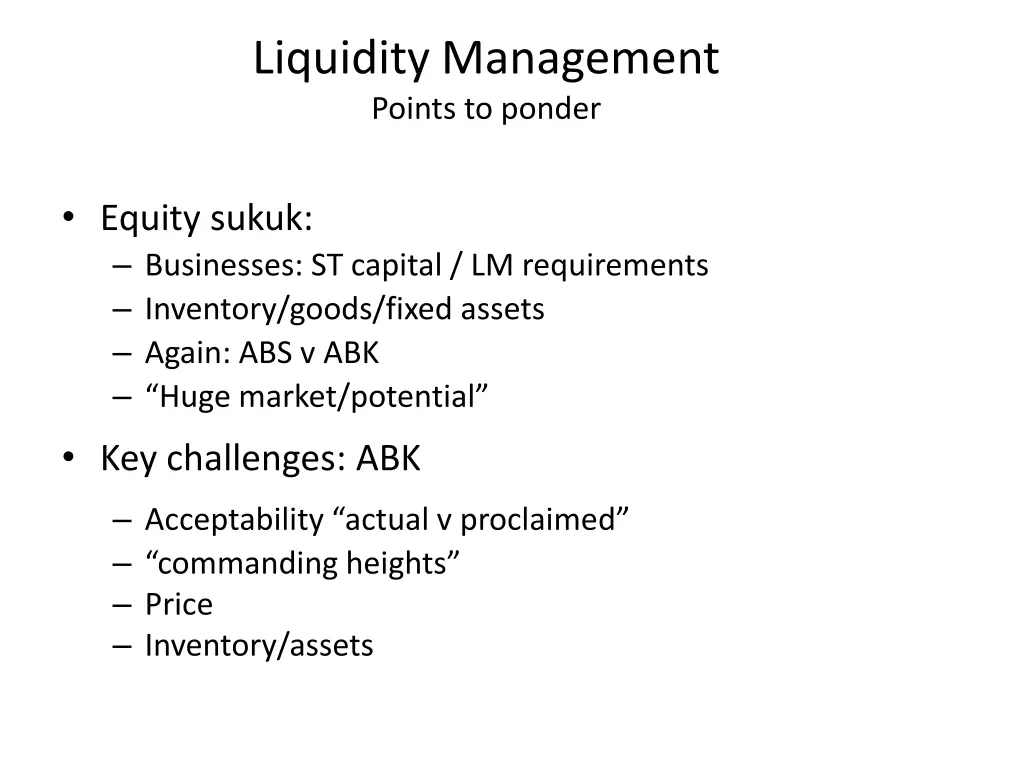 liquidity management points to ponder 3