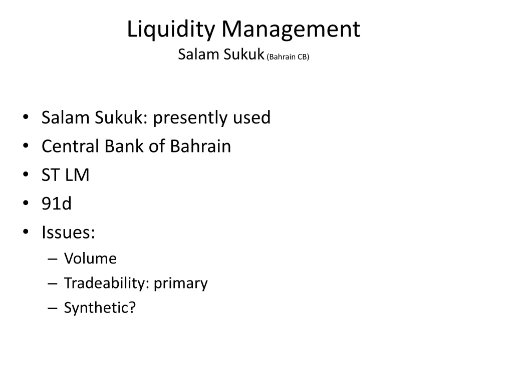 liquidity management salam sukuk bahrain cb