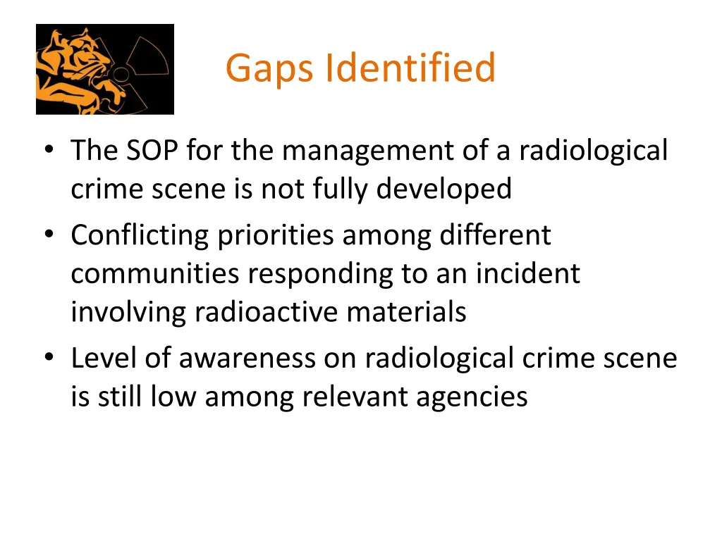 gaps identified