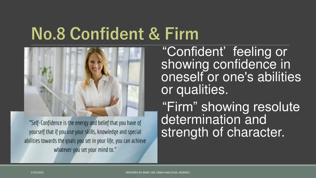 no 8 confident firm