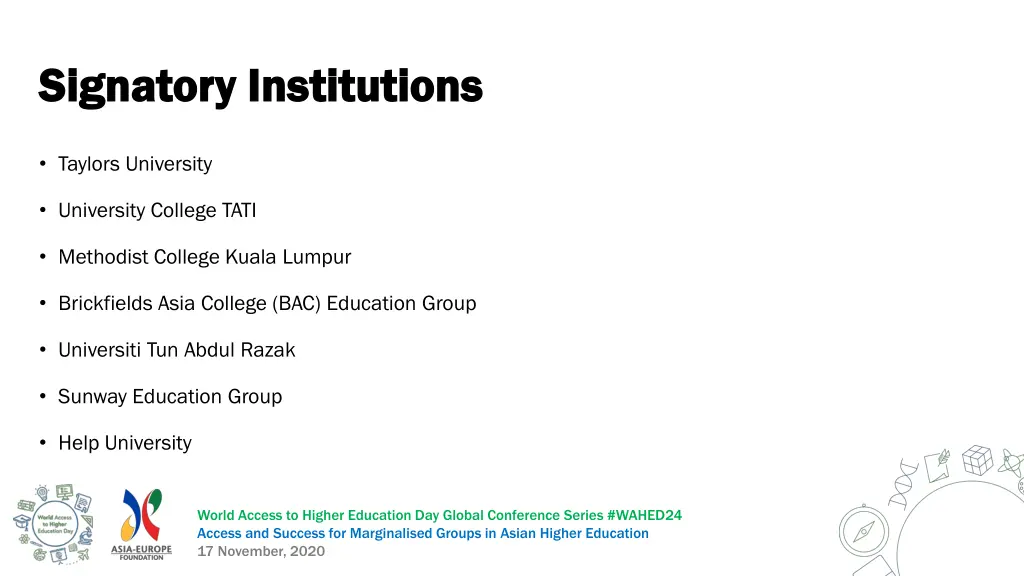 signatory institutions signatory institutions