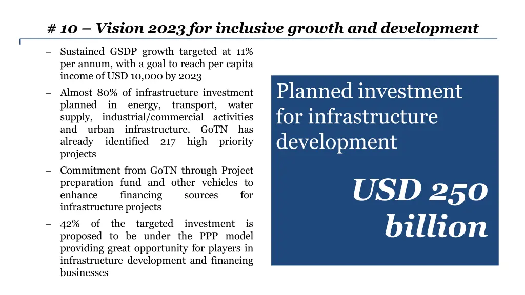 10 vision 2023 for inclusive growth