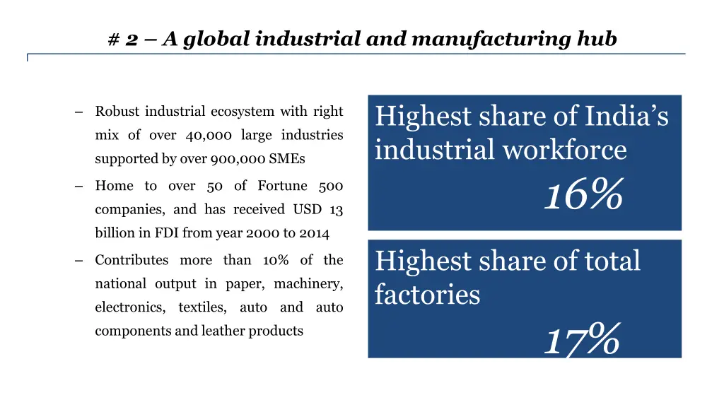 2 a global industrial and manufacturing hub