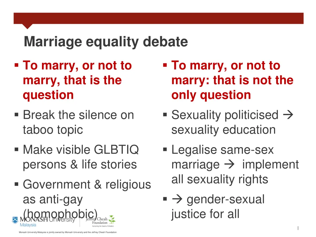 marriage equality debate