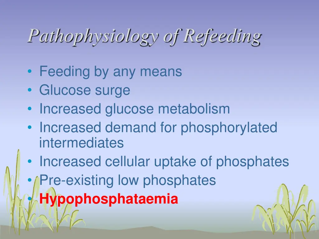 pathophysiology of refeeding