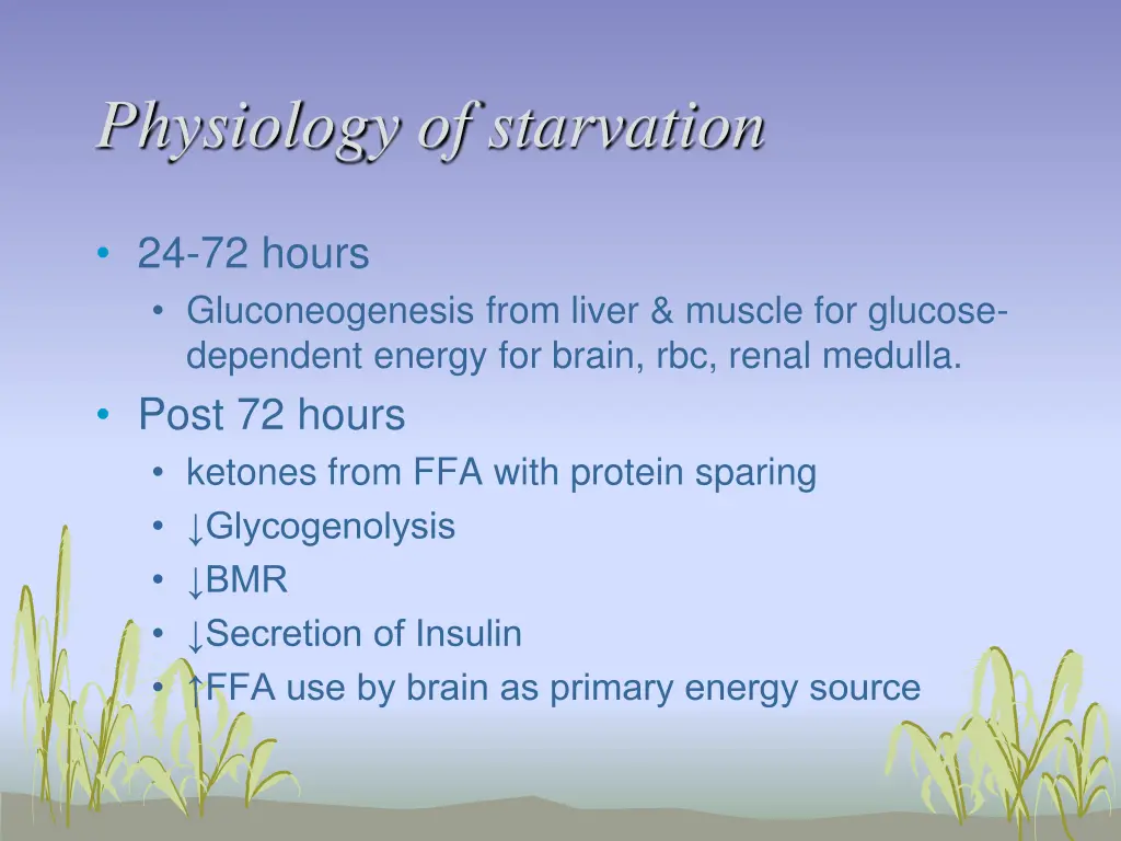 physiology of starvation