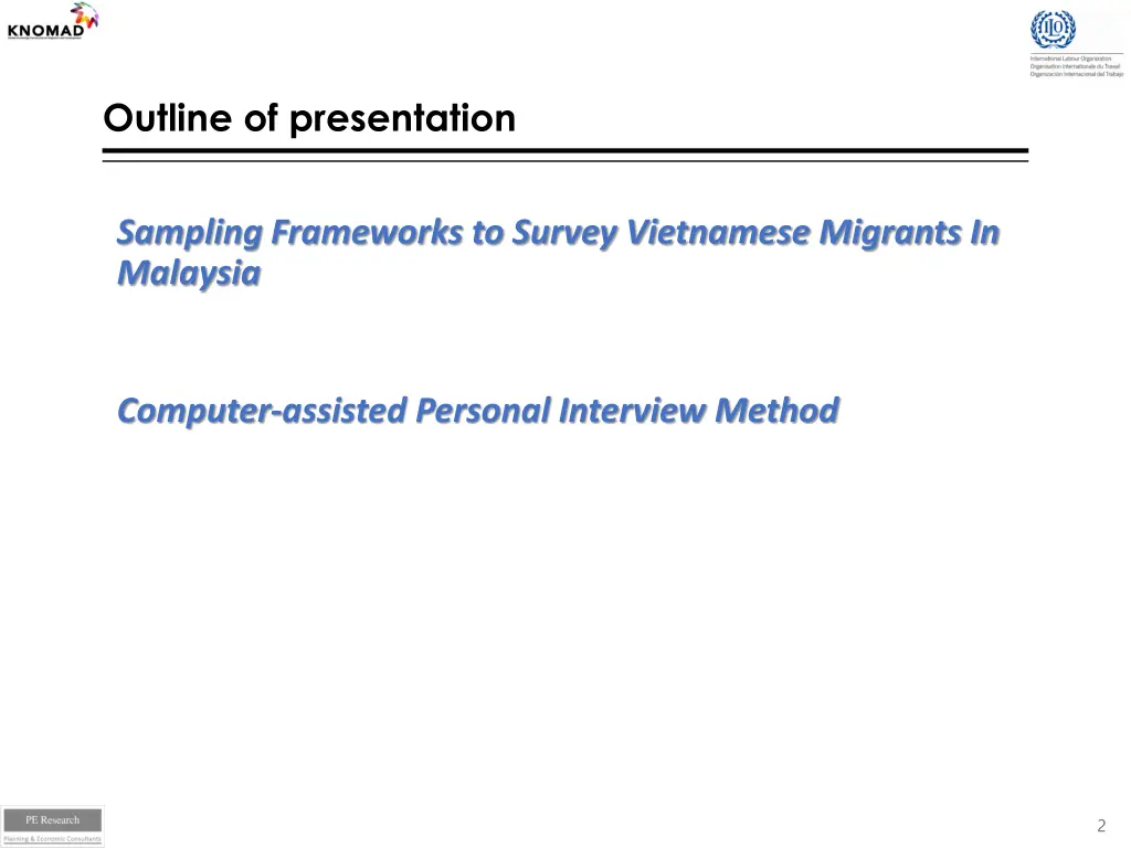 outline of presentation