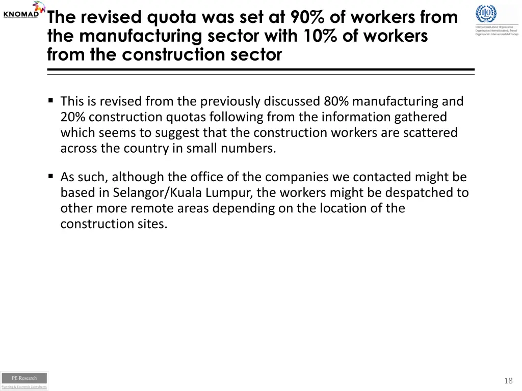 the revised quota was set at 90 of workers from