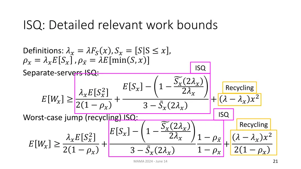 isq detailed relevant work bounds