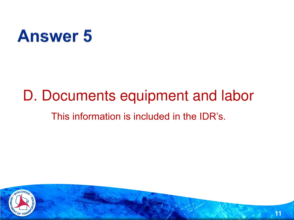 d documents equipment and labor this information