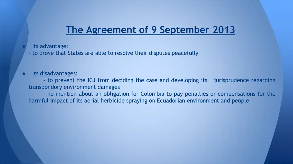 the agreement of 9 september 2013 1