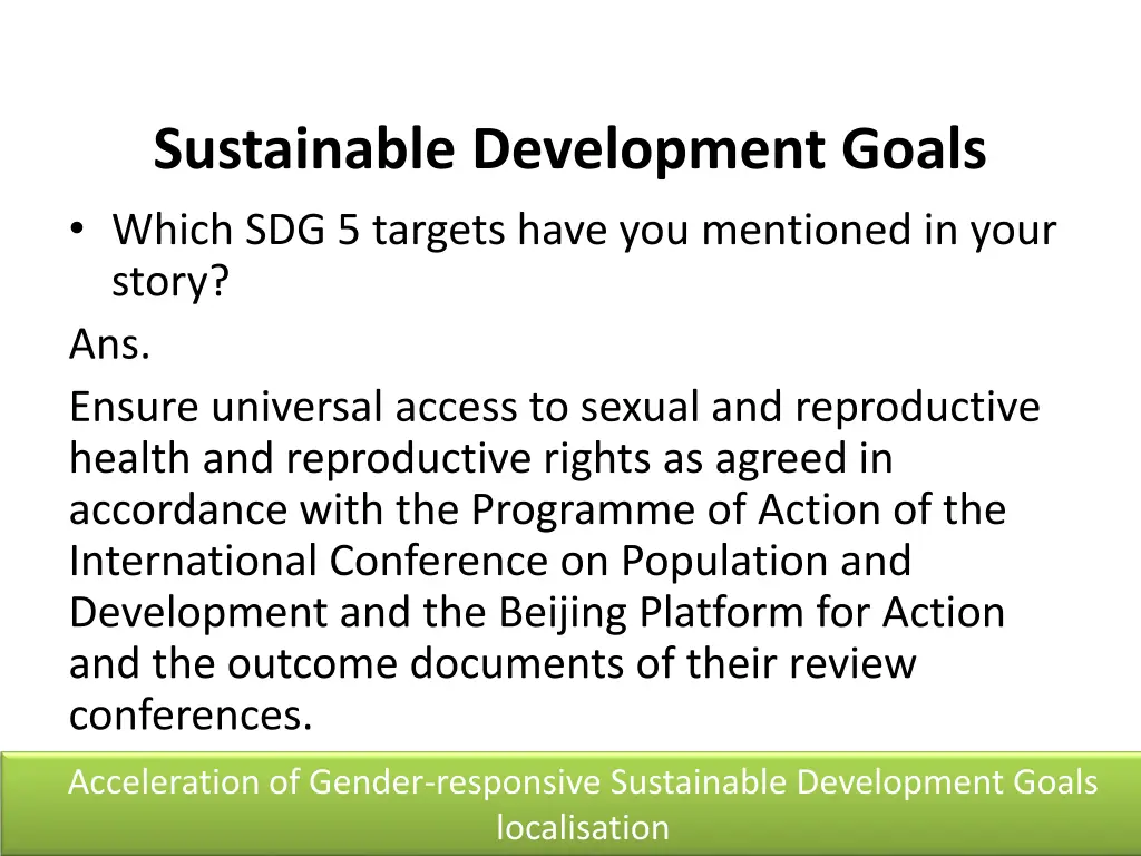 sustainable development goals which sdg 5 targets