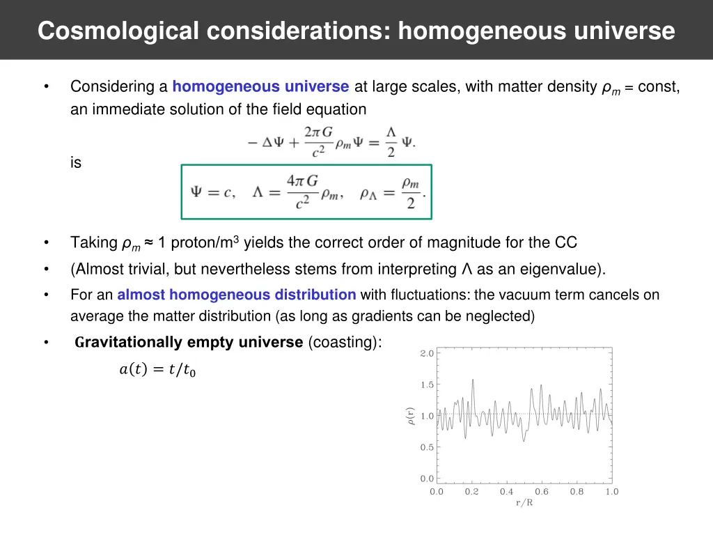 cosmological considerations homogeneous universe