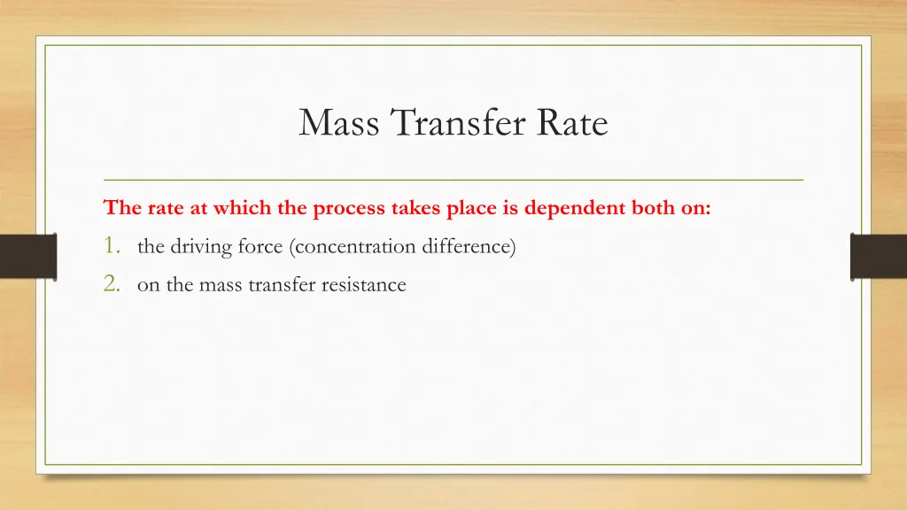 mass transfer rate