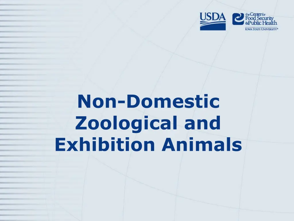 non domestic zoological and exhibition animals