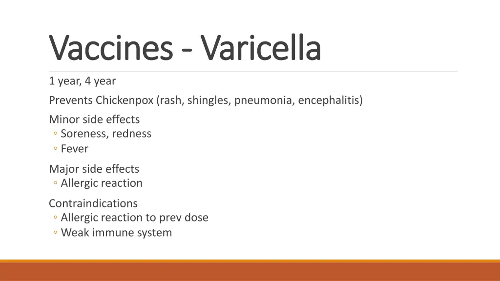 vaccines vaccines varicella