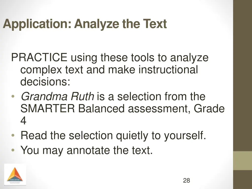 application analyze the text