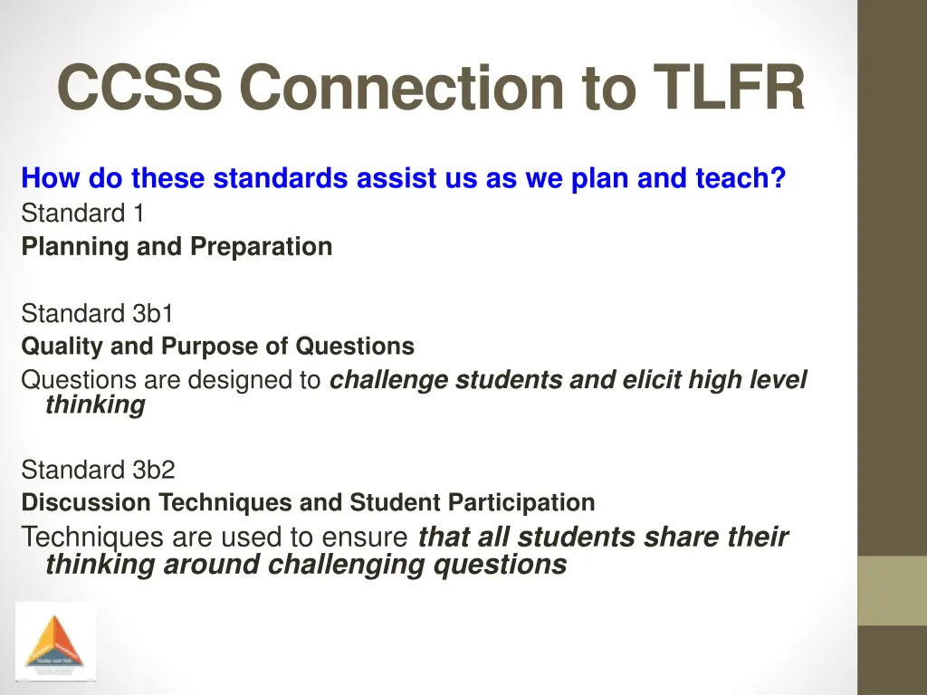 ccss connection to tlfr