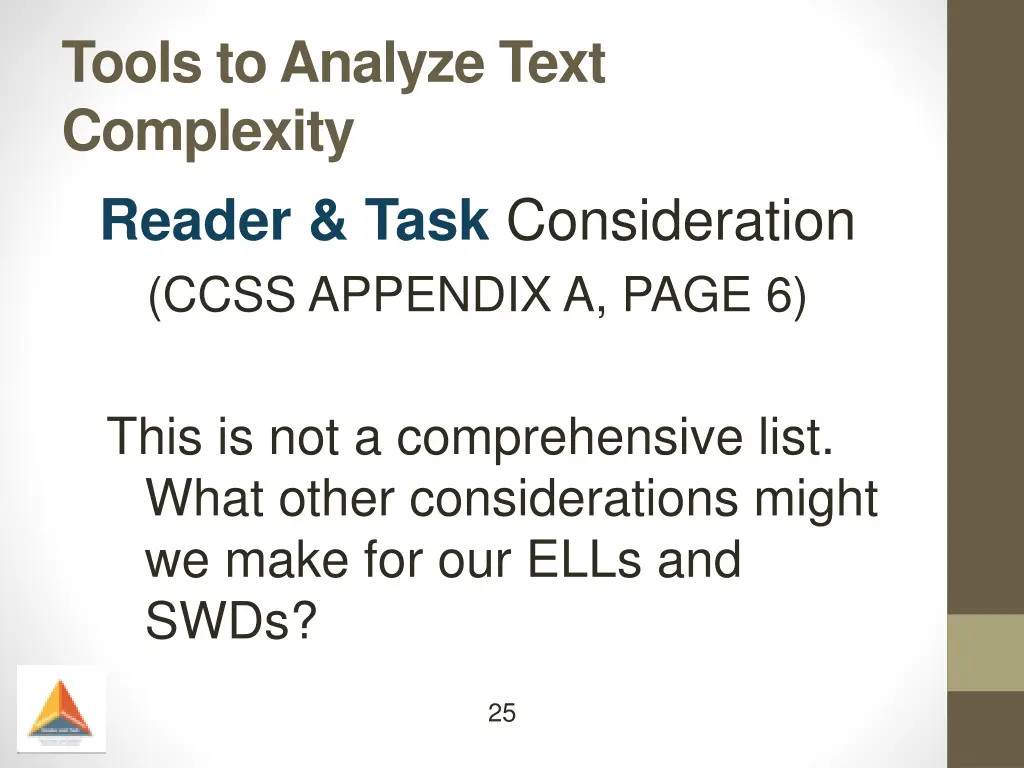 tools to analyze text complexity reader task