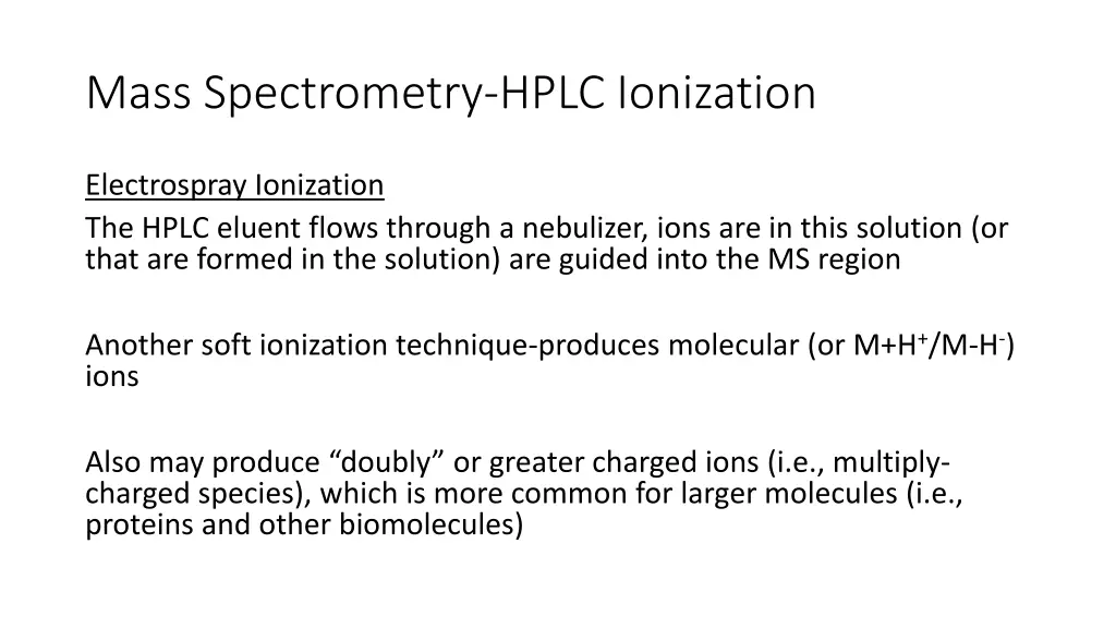 mass spectrometry hplc ionization