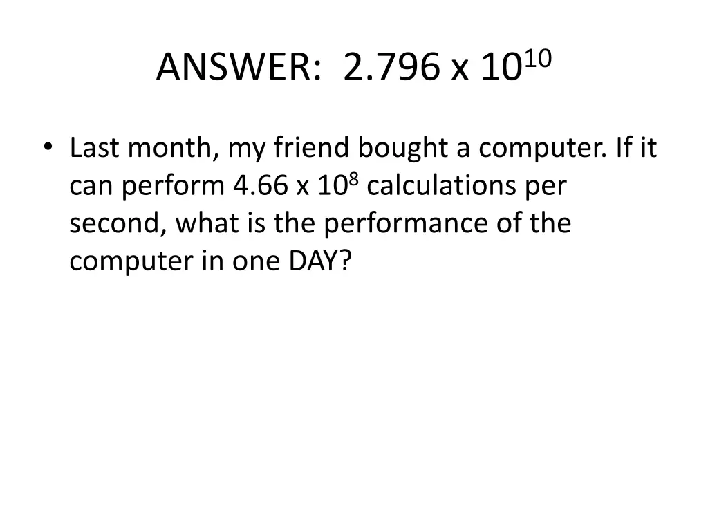 answer 2 796 x 10 10