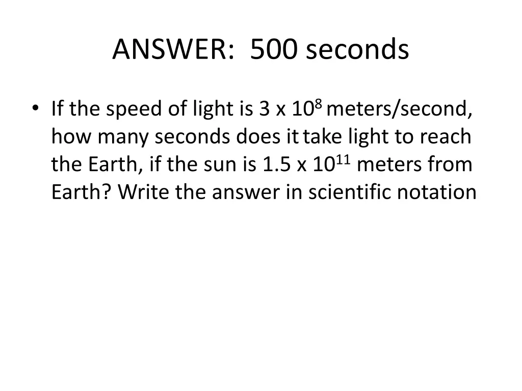 answer 500 seconds