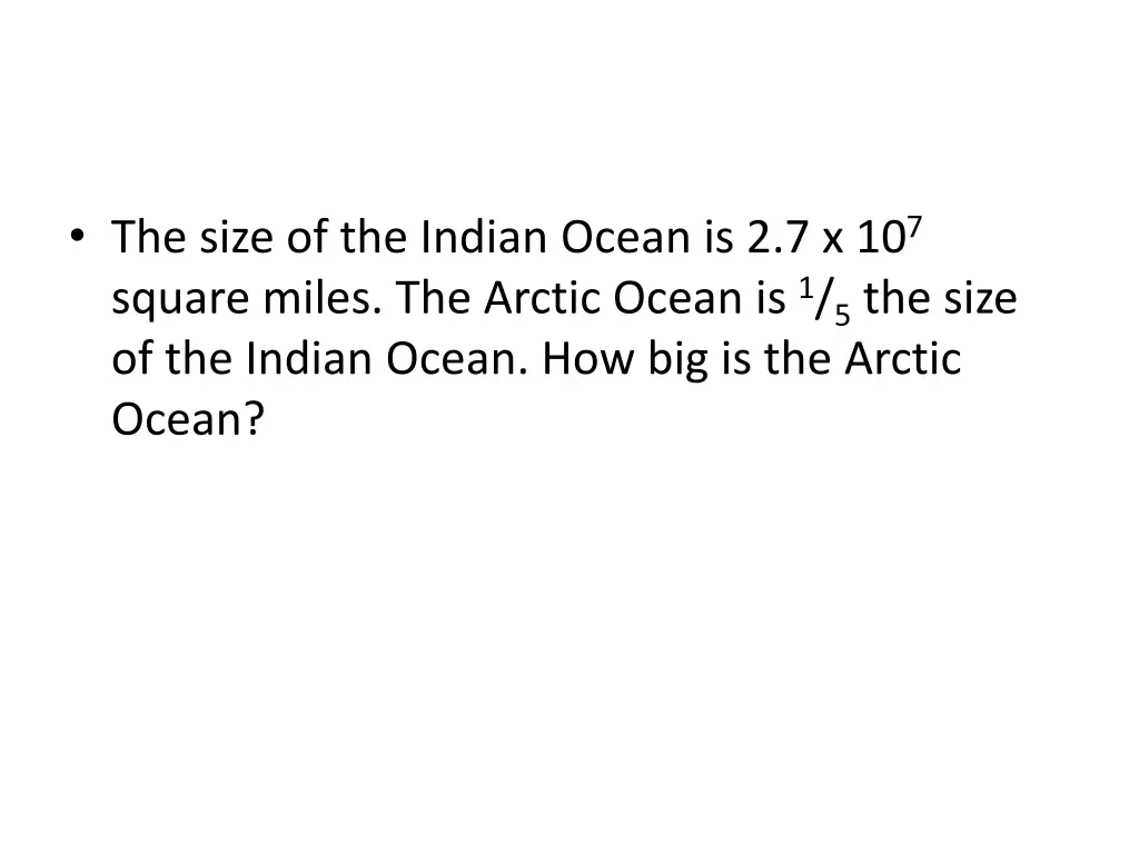 the size of the indian ocean is 2 7 x 10 7 square