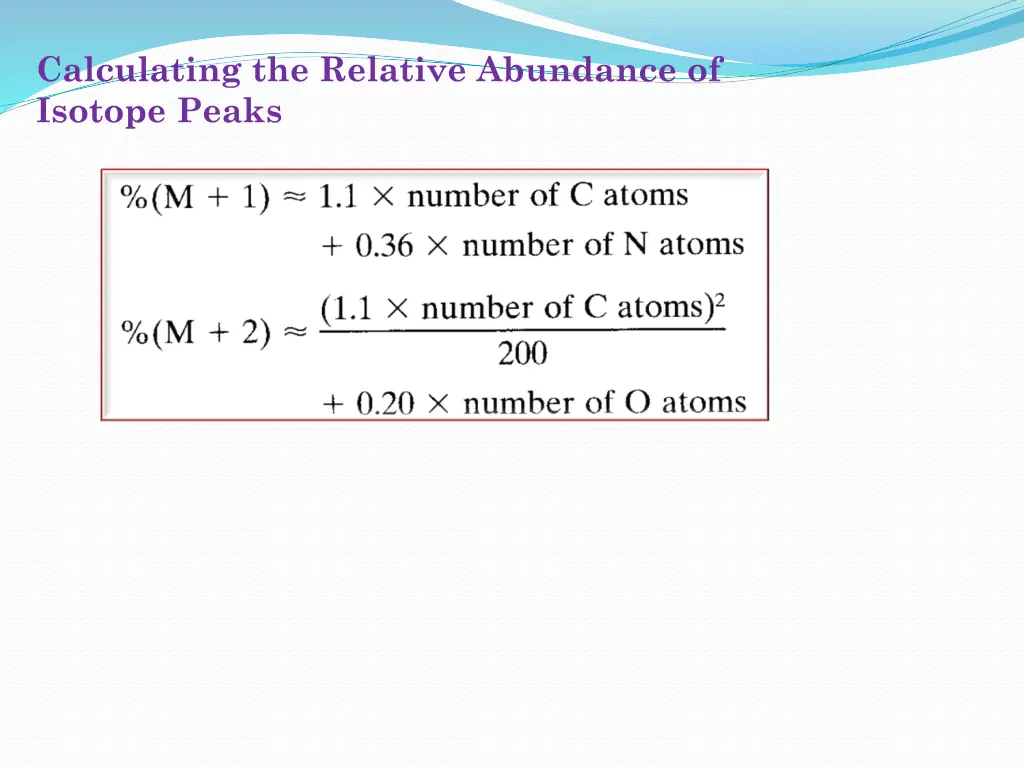 calculating the relative abundance of isotope