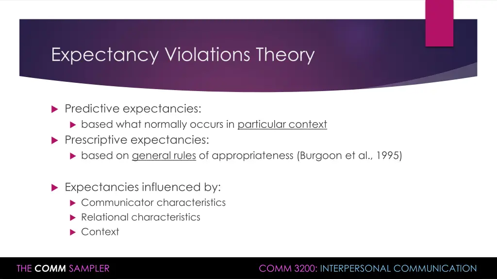 expectancy violations theory