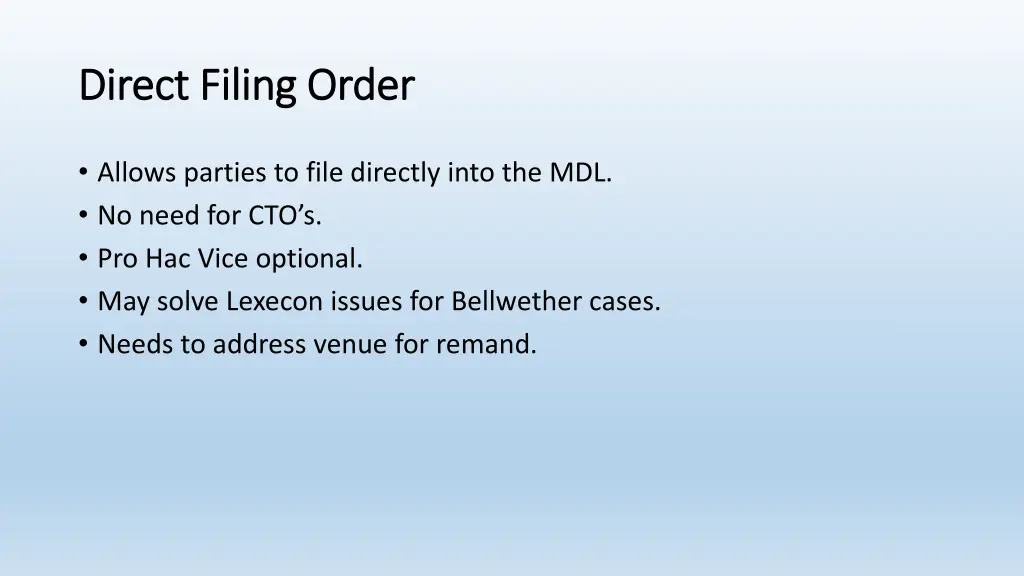 direct filing order direct filing order