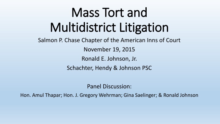 mass tort and mass tort and multidistrict