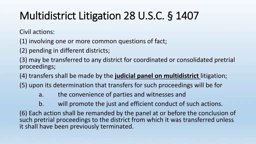 multidistrict litigation 28 u s c multidistrict