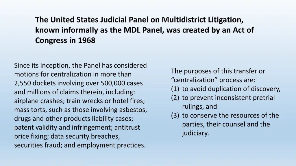 the united states judicial panel on multidistrict