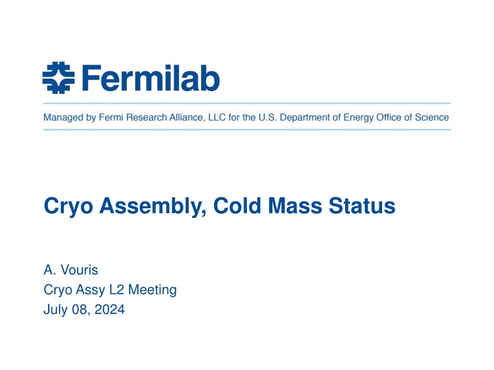 cryo assembly cold mass status