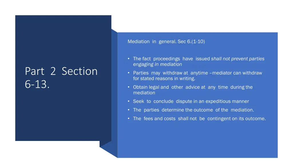 mediation in general sec 6 1 10