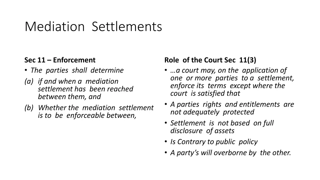 mediation settlements