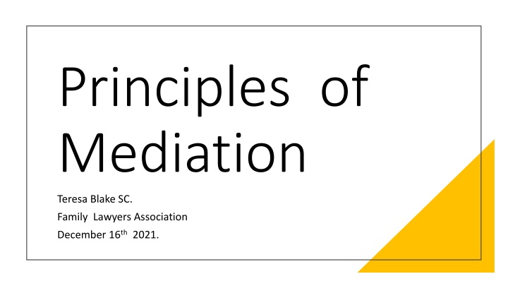 principles of mediation