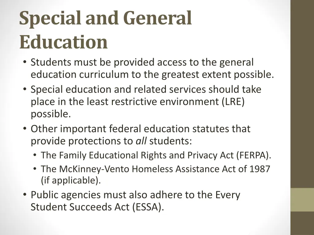 special and general education students must