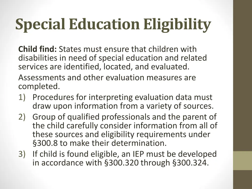 special education eligibility