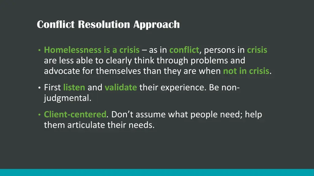 conflict resolution approach