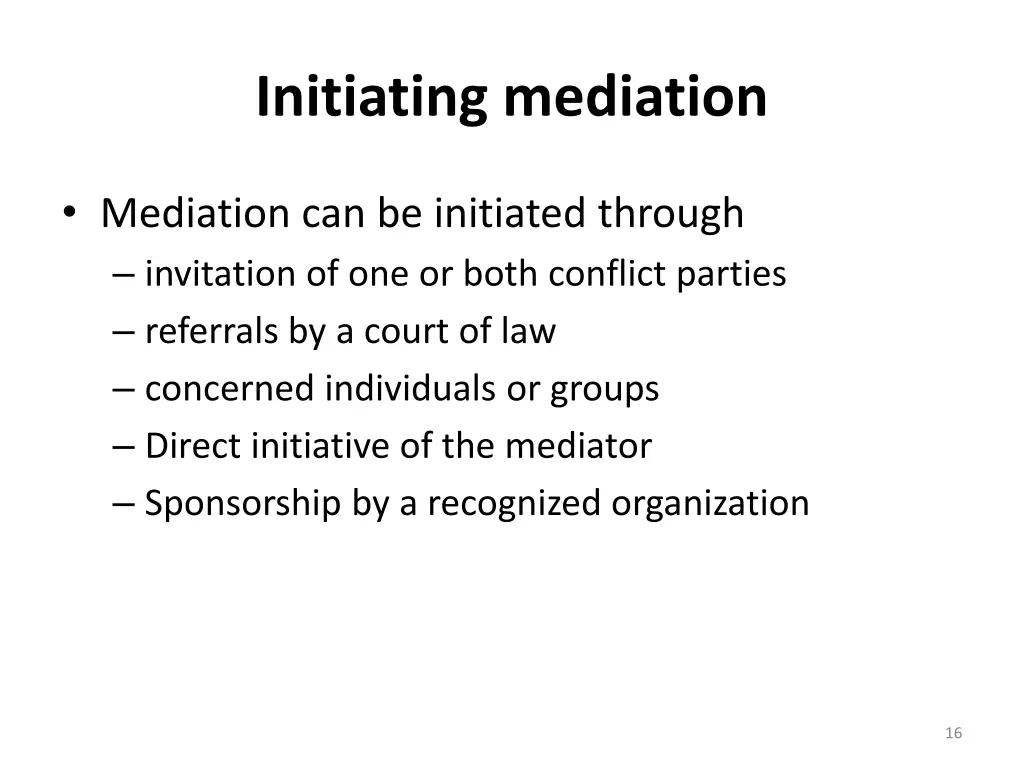 initiating mediation