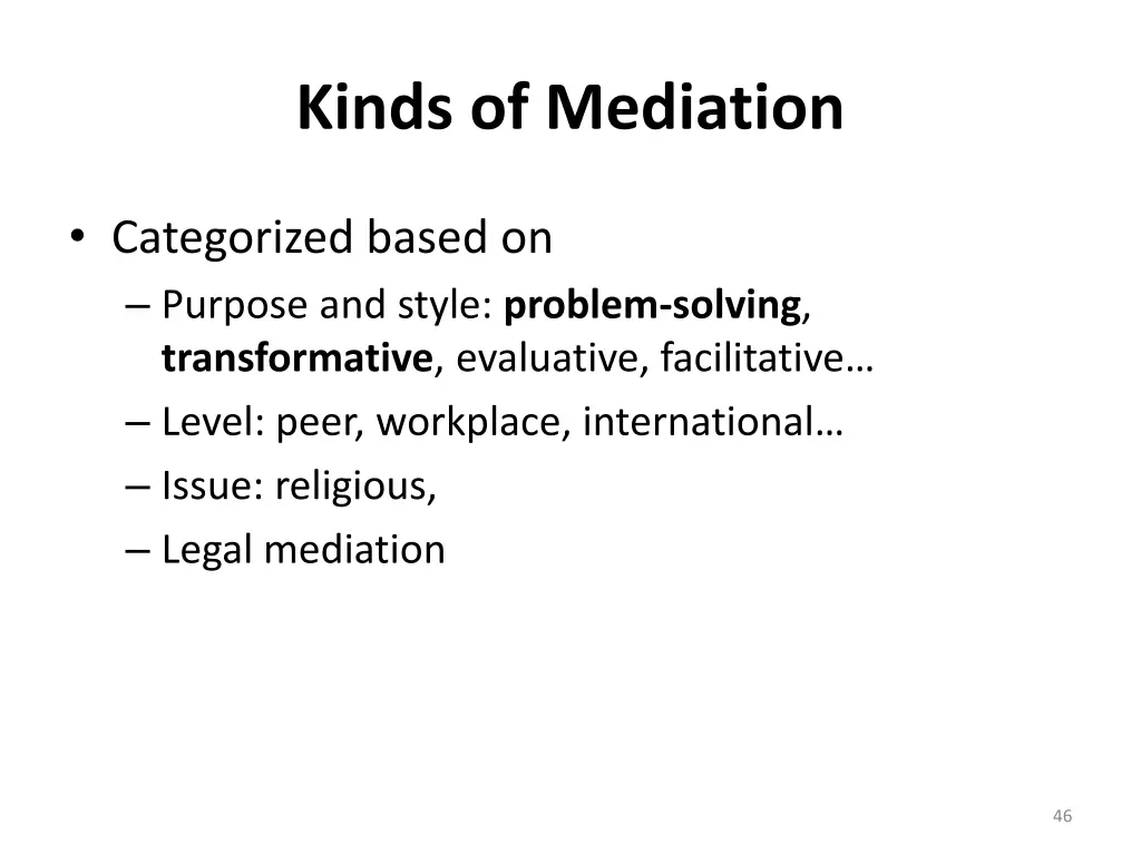 kinds of mediation 1