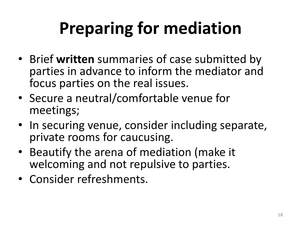 preparing for mediation 1