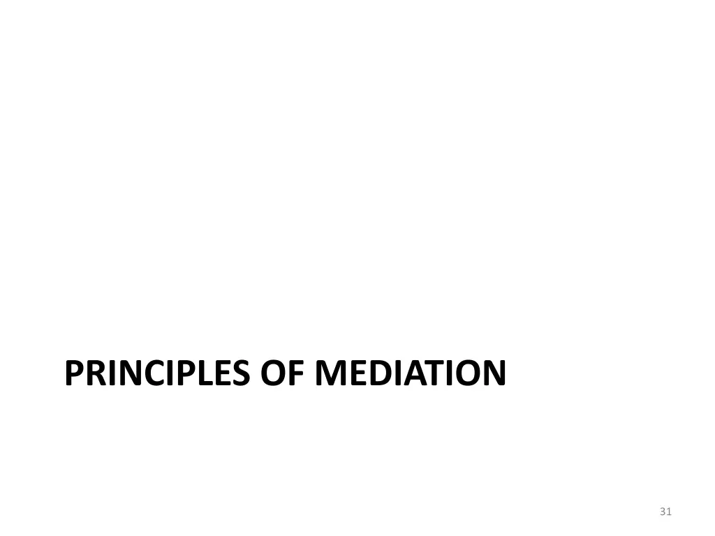 principles of mediation