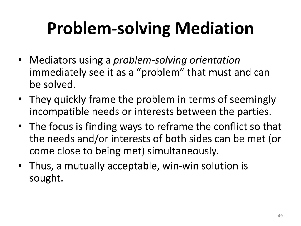 problem solving mediation 1