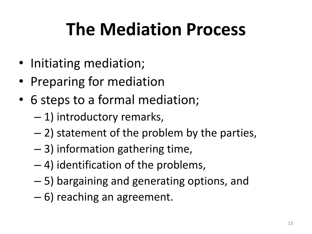 the mediation process