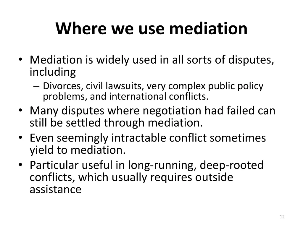 where we use mediation