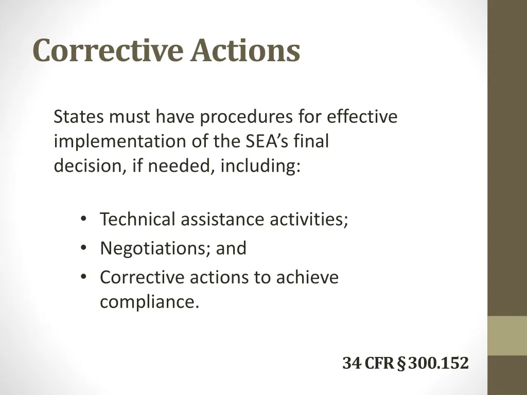 corrective actions