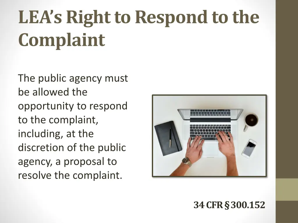 l e a s right to respond to the complaint