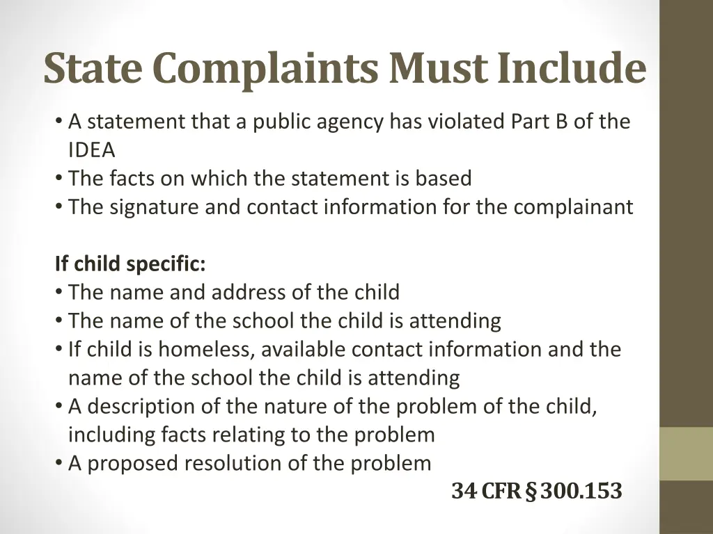 state complaints must include